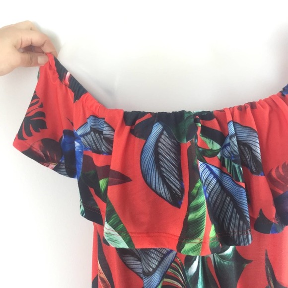 ASOS Tropical Printed Maxi Dress Size 14 - Picture 3 of 7